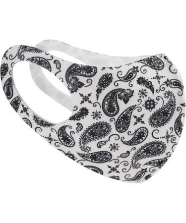 Komonee Paisley Face Mask | Washable Reusable Cloth Mouth Cover for Men Women | Dustproof Protection for Outdoors Indoors Cycling Ski | 5 Pack White - Buy Online on GoSupps.com
