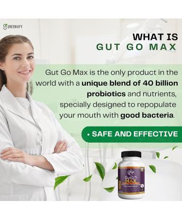 GREENVIFY GutGo Max Probiotic Supplement 40 Billion CFU 60 Capsules Maximum Strength Gluten Free Sugar Free (5) - Buy Online on GoSupps.com