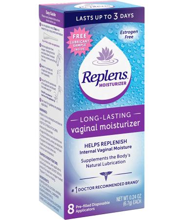 Replens Long-Lasting Vaginal Moisturizer 8 Count Pack - Single-Use Applicator - Hydrating Relief - Feminine Care - Buy Online on GoSupps.com
