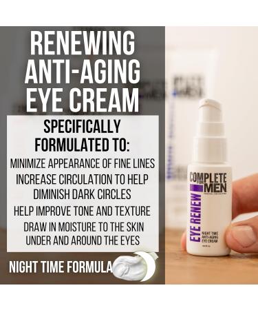 Eye Renew Night Time Eye Cream - Anti-Aging Solution for Dark Circles Puffy Eyes & Improved Skin Texture - Men's Eye Repair Treatment with Vitamins - Buy Online on GoSupps.com