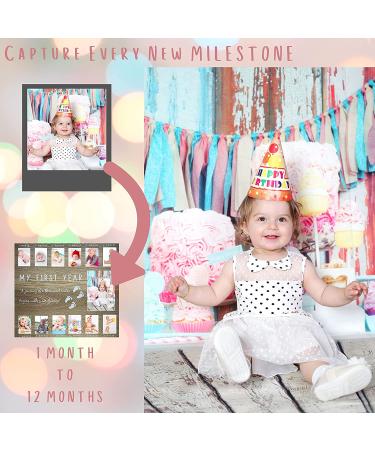 Baby's First Year Picture Frame - 12 Month Milestone Wall Collage - Perfect Keepsake for Newborns to First Birthday, Baby Shower, Christening, Christmas - Ideal Gift for New Parents & Grandparents - Buy Online on GoSupps.com