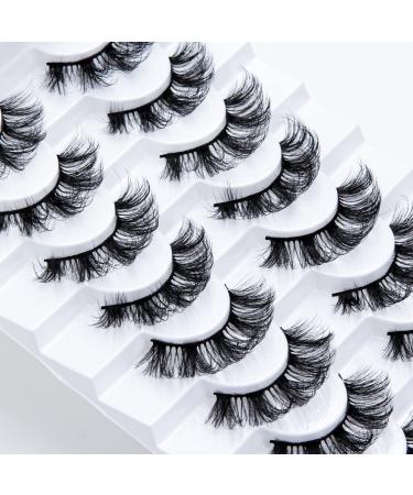 Leipple False Eyelashes 8 Pairs - Professional Reusable 8D Mink Lashes - Natural Waterproof Thick Fluffy Fake Eyelashes Faux Mink Eyelashes (QZ-35)