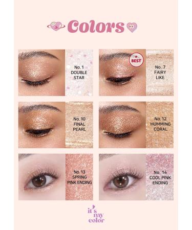 COLORGRAM Milk Bling Shadow 01 Double Star | Pigmented Liquid Glitter Eyeshadow - Long-lasting Shimmer to Matte Finish with Glittery Pearls - Buy Online on GoSupps.com
