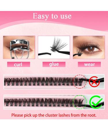Poiuyoiu 50D Individual Eyelash Extensions Fluffy Cluster Lashes (8-16mm) | Reusable DIY Fake Eyelashes for Home Use - Buy Online on GoSupps.com