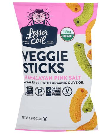 LESSEREVIL Organic Himalayan Pink Salt Veggie Sticks, 4.5 OZ