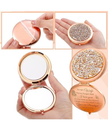 I Love You Wife Gift Rose Gold Compact Mirror - Perfect Mothers Day or Anniversary Gift for Her - Buy Online on GoSupps.com