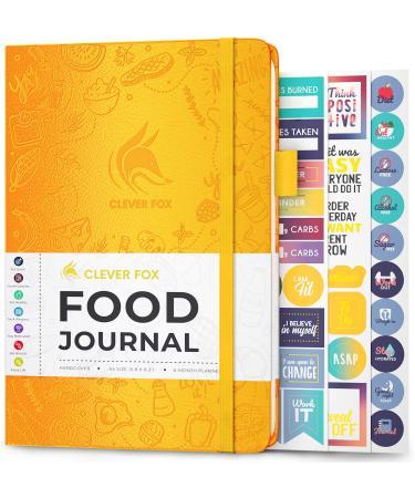 Clever Fox Food Journal - Daily Food Diary, Meal Planner to Track Calorie and Nutrient Intake, Stick to a Healthy Diet & Achieve Weight Loss Goals Amber Yellow A5 (5.8'' x 8.3'')