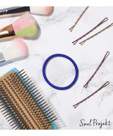 Soul Project Hair Ties - 100 Pack Blue Elastic No Metal 4mm Ideal for All Hair Types Perfect for Ponytails & Buns - Durable Hair Bands for Women & Girls - Buy Online on GoSupps.com