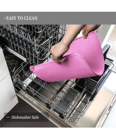 Reopet Silicone Feed Mats for Pets - Waterproof Dog & Cat Mats with Elevated Edges - 71x45 cm (1 Pack) - Pink - Ideal for Clean Feeding Areas - Buy Online on GoSupps.com