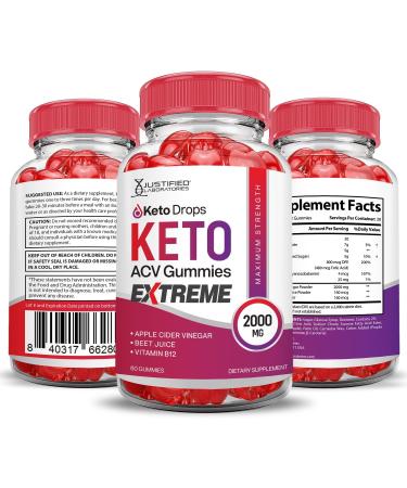 Keto Drops ACV Gummies 2000MG - Advanced Vegan Formula with Apple Cider Vinegar Pomegranate & Beet Juice - 60 Non-GMO Gummies - Best for Weight Loss & Keto Diet - Buy Online on GoSupps.com
