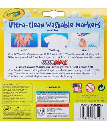 Crayola Ultraclean Broadline Classic Washable Markers (2-Pack) - Non-Toxic Kids Markers - Buy Online on GoSupps.com