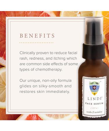 LINDI SKIN Face Serum Citrus - Ultimate Skin Relief & Moisture for Chemo Rash - Reduces Redness Rash & Itching (1 fl oz) - International Shipping Available - Buy Online on GoSupps.com