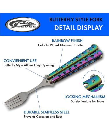 SZCO Supplies 9 Rainbow Finished Butterfly-Open Camping Fork - 211520-RB - Buy Online on GoSupps.com