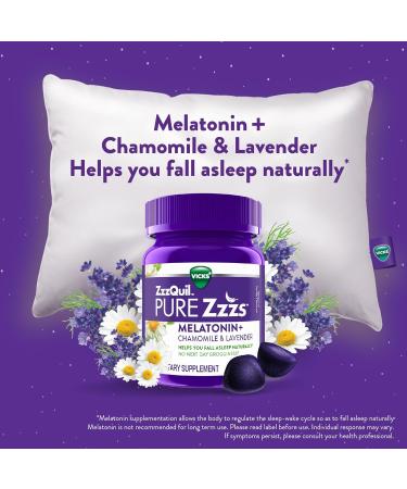 ZzzQuil PURE Zzzs Melatonin Gummies Sleep Aid Melatonin 2mg with Chamomile & Lavender Melatonin Sleep Gummies Sleep Aids for Adults Wildberry Vanilla Flavored 24 Sleep Gummies Wildberry Vanilla 24 count (Pack of 1) - Buy Online on GoSupps.com