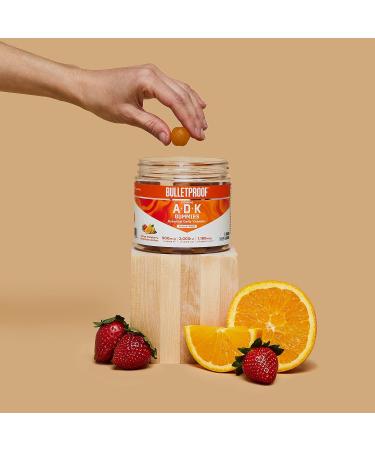 Bulletproof Sugar-Free Orange Strawberry Vitamins A+D+K Gummies | 60 Count Keto Supplement for Heart, Bone, Immune Support - Buy Online on GoSupps.com