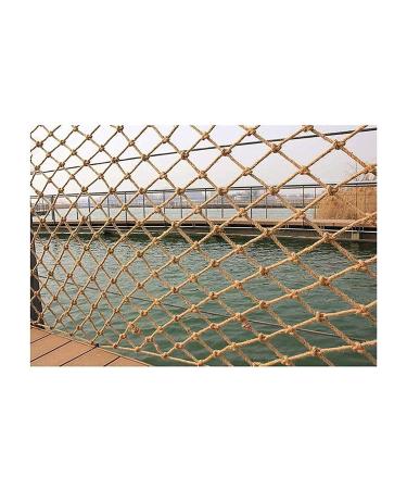 Hemp Rope Net Cargo Net Heavy Duty Outdoor Railing Security Net Children Stair Protection Garden Bird Climb Net Kids Bed Fence Mesh Rope Netting (1 * (3 * 10ft)) ()