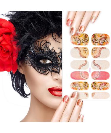 14 Sheets Gradient Nail Polish Stickers - Multicolor Flower Series | Self-Adhesive Design Decal Strips with Nail File | Manicure Decoration Kit for Women & Girls - Buy Online on GoSupps.com