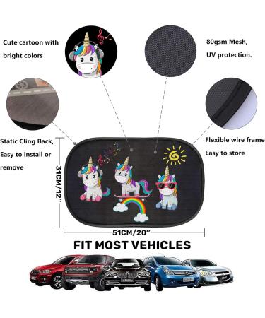 iZoeL 2PCS Baby Kids Car Sun Shade - 80GSM Static Cling Side Window Sunshades with 8 Suction Cups and Storage Bag for Sun Glare and UV Rays Protection - Universal Fit - Buy Online on GoSupps.com