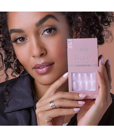 KISS Bare But Better Press-On Nails - Mocha Light Nude Oval Shape Short Size Includes 30 Nails & Accessories | Ships Internationally - Buy Online on GoSupps.com
