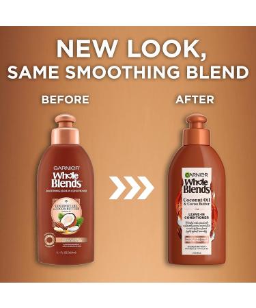 Garnier Whole Blends Coconut Oil & Cocoa Butter Smoothing Leave-In Conditioner 5.1 Fl Oz - Frizz Control | Packaging May Vary - Buy Online on GoSupps.com