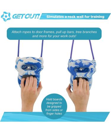 Get Out! 2pk Swirl Mini Hangboard Rock Climbing Fingerboard - Blue - Buy Online on GoSupps.com