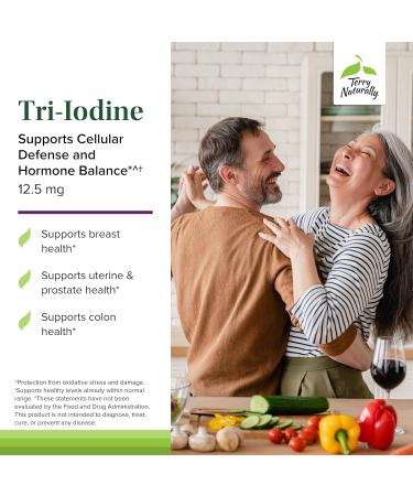 Terry Naturally Tri-Iodine - Dietary Supplement for Breast & Prostate Health Support - Healthy Thyroid Function Supplement Aid - 12.5mg 90 Capsules (Pack of 2) - Buy Online on GoSupps.com