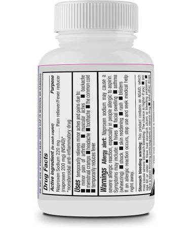 Safrel Naproxen Sodium 220mg 400 Caplets - Long-Lasting Pain & Fever Relief for up to 12 Hours - Buy Online on GoSupps.com