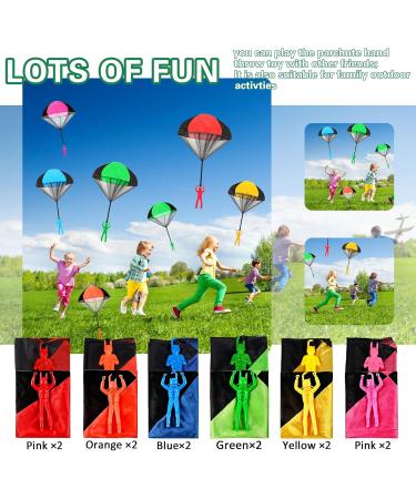 12 Pieces Parachutist Toy Set | Outdoor Hand-Throw Parachute Toys for Kids | Perfect Birthday Party Favors - Buy Online on GoSupps.com