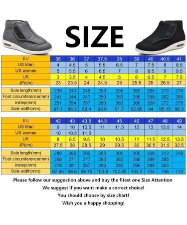 LGZY Diabetic Shoes for Men and Women | Wide Width Support for Swollen Feet, Edema & Plantar Fasciitis | Grey - Size 37 EU - Buy Online on GoSupps.com