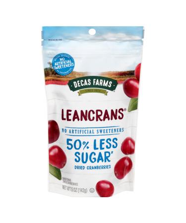 Decas Farms LeanCrans Reduced Sugar Dried Cranberries, 5 Ounce