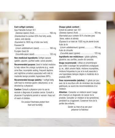 Webber Naturals Saw Palmetto 160 mg Contains Flax and Pumpkin Oil 90 Softgel & Probiotic 30 Billion Active Cells 8 Probiotic Strains 30 Capsules For Digestive Health Vegetarian Saw Palmetto+ Active Cells - Buy Online on GoSupps.com