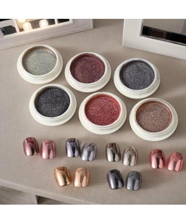 Nail Chrome Powder Set chrome pour ongles - 6 couleurs paillettes pigment pigment pour les paillettes - Poudre de pigment clou pour petite amie pouse amie s ur fille 04 D - Buy Online on GoSupps.com