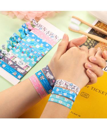Dental Tooth Hair Ties - 20pc Elastic Ponytail Holders with Cute Teeth Pattern - Perfect Gift for Dental Hygienists & Girls - Buy Online on GoSupps.com