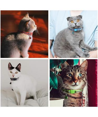 Nearasu 12 Pack Cat Collars Reflective Safety Quick Release Buckle Cat Collar for Cat Kitten Pet Breakaway With Bell Adjustable Large Hi Vis 20-34cm For All Domestic Cats Male Female (Multi-colored) - Buy Online on GoSupps.com