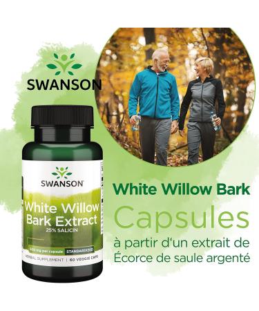 Swanson White Willow Bark Extract (White Willow Bark Extract) 500mg 60 Vegan High Dosed Lab Tested Vegetarian Soy Free Gluten Free Non-GMO - Buy Online on GoSupps.com