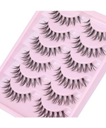 Manga Cat Eye False Eyelashes - Natural Look Wispy Lashes - Asian Korean Cosplay Faux Mink - 6 Pairs - Buy Online on GoSupps.com