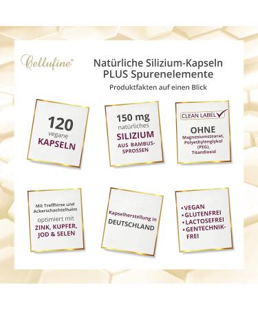 Buy Cellufine Natural Silicon from Bamboo - 75 mg Vegan Capsules | High Dose Silicon Supplement | 120 Natural & Preservative-Free Capsules - Buy Online on GoSupps.com