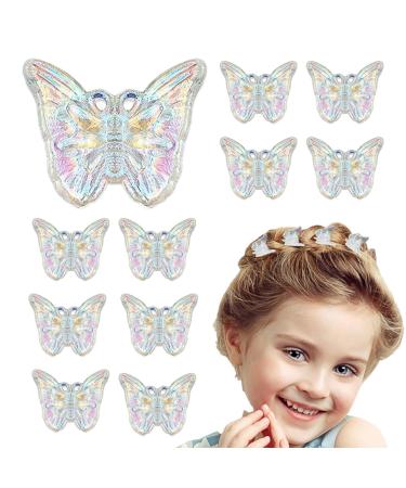 Butterfly Hair Clips | Butterfly Clips Hair Accessories Silver & White Butterfly Clips Cute Hair Clip for Wedding Girls Travel Women
