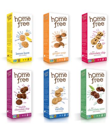 Homefree Treats Vegan Cookies Variety Pack Allergy Safe School Snacks Peanut Free Gluten Free Egg Free Dairy Free Yummy Crunchy Cookie Assortment Kosher Pareve (6 Count)