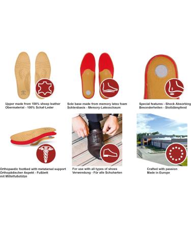 Buy Premium Kaps Relax Orthotic Insoles with Arch Support - Leather & Memory Foam - Size 42 EUR / 9 US for Men - International Shipping Available - Buy Online on GoSupps.com