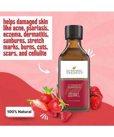 Strawberry Seed Oil - 100% Natural Cold Pressed Carrier Oil for Skin, Hair, Face, Lip, and Nails Care - Aromatherapy & Massage Oil - Essential Oil for Yoga, Sleep, Diffuser - 3.4 Oz - Buy Online on GoSupps.com