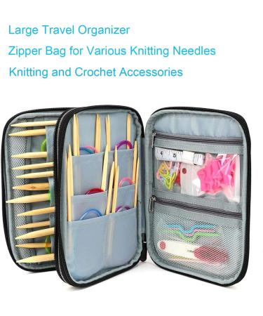 Knitting Needles Case - Zipper Storage Organizer Bag for Various Needles & Accessories - Buy Online on GoSupps.com