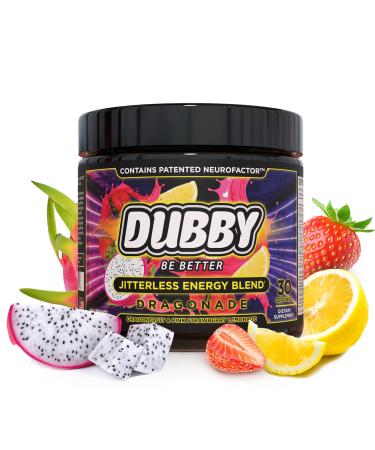 Dubby - Gamer Energy Drink Powder for Gaming - Sugar Free Energy Drinks Nootropics Jitter-Free Natural Energy Powder Dragon Fruit Pink Strawberry Lemonade Flavor 30 Serving 5.61 Ounces (Dragonade) Dragonade 1 Count (Pack of 1)