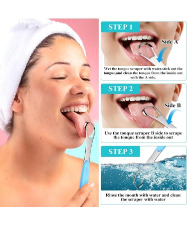 Wllhyf Stainless Steel Tongue Scraper - 4 Pack Bad Breath Reducer with Travel Case | Tongue Cleaner for Fresh Breath - For Men & Women - Buy Online on GoSupps.com