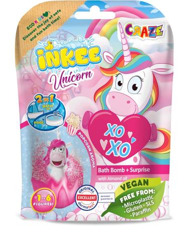 Buy INKEE UNICORN Bath Bomb for Kids - 100g Surprise Unicorn Figures | Popcorn Scented Fun! - Buy Online on GoSupps.com