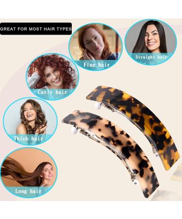Buy Large Tortoise Shell Hair Clips - Curved Rectangle Design for Medium & Thick Hair | International Shipping Available - Buy Online on GoSupps.com