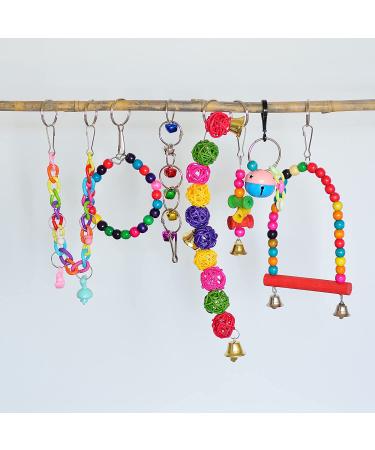 Youngever 12 Packs Bird Swing Toy with Hanging Bell - Ideal Parrot Toys for Parrots, Finches, Macaws, Cockatiels - Buy Online on GoSupps.com