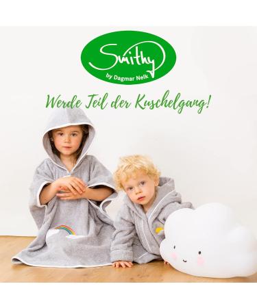 Smithy Bath Poncho for Kids | Rainbow Cloud Design | 100% Cotton Terry Cloth Hooded Towel | Unisex Baby & Toddler | One Size Grey - Buy Online on GoSupps.com