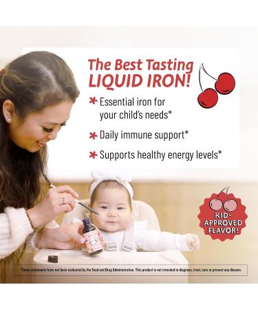 Legendairy Milk Organic Liquid Iron Supplements for Kids, Baby Vitamins, Sugar Free Liquid Iron for Kids - for Ages 4 Months to 3 Years - Cherry Flavor, 60 Servings - Buy Online on GoSupps.com