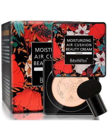 Bestniffes Mushroom Head Foundation Air Cushion CC Cream BB Cream  Moisturizing Concealer  Bright Makeup Base Long Lasting with Mushroom Makeup Sponge